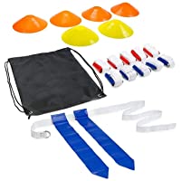 Los mejores  - Kit de fútbol bandera (6 conos- 10 cinturones- 2 banderas por cinturón- una bolsa)